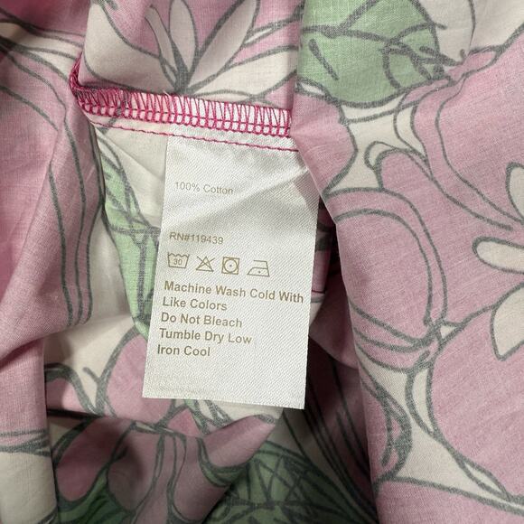 Flora Bea NYC Tinsley Long Sleeve Shirt Dress Mini Pink Floral Women's Size XL - Picture 7 of 11